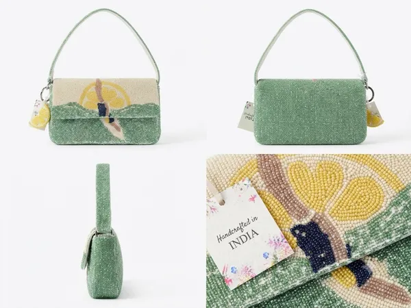 NWT Handcrafted Beaded Lemon Slice Shoulder Bag - Image 2