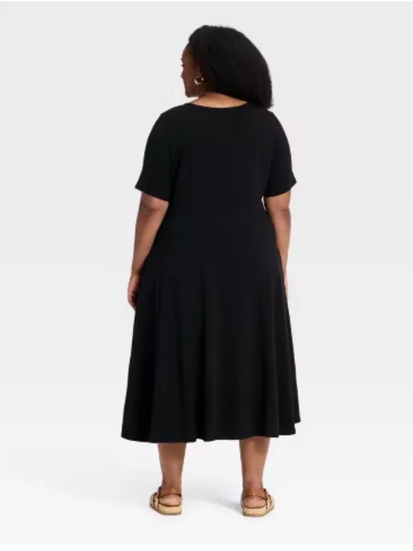 Ava & Viv Black Square-Neck Midi Dress - Image 5