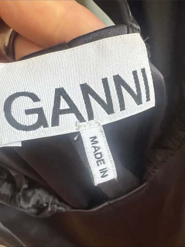 GANNI V-Neck HALTER Sleeveless DRESS in black 38 - Image 6