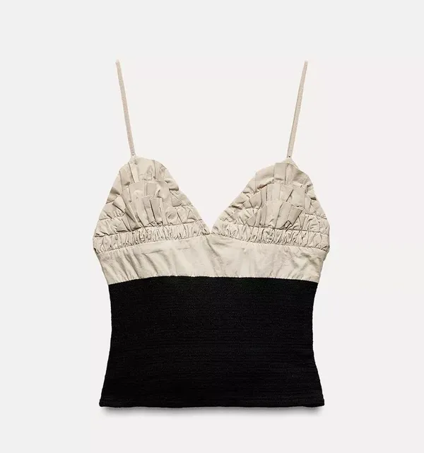 ZARA Contrasting Ruffled Top - Image 3