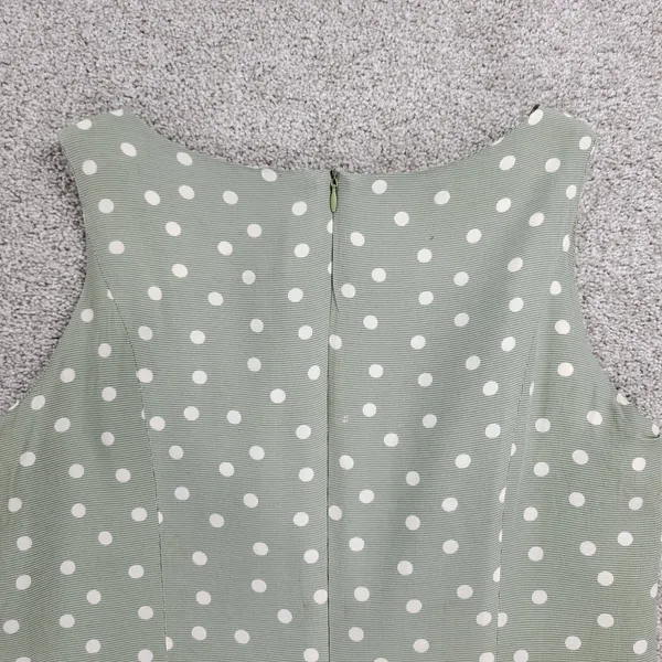 Vintage 90's Ice Cube by Michael Dress Womens 12 Green Polka Dot Rayon Mod Retro - Image 16