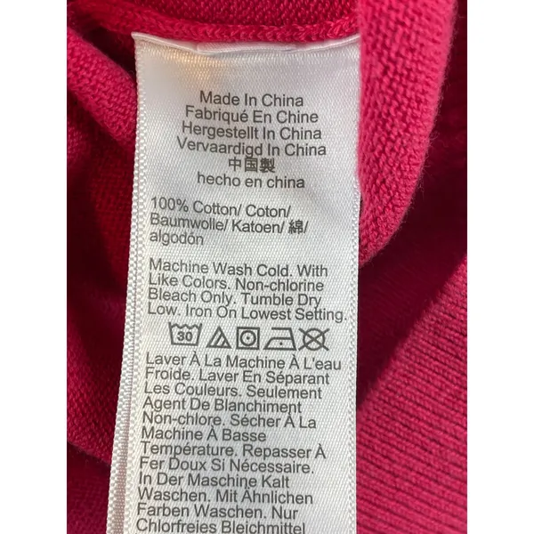 Madewell Pink Cotton Button‑Front Cardigan Crew Neck Womens Size XL - Image 3