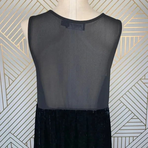 Minkpink Clean Little Black Velvet‎ Dress Sheer - Image 8
