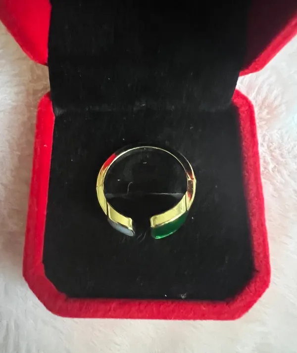 Gorgeous Golden Gemstone Adjustable Ring Size 7 - Image 3