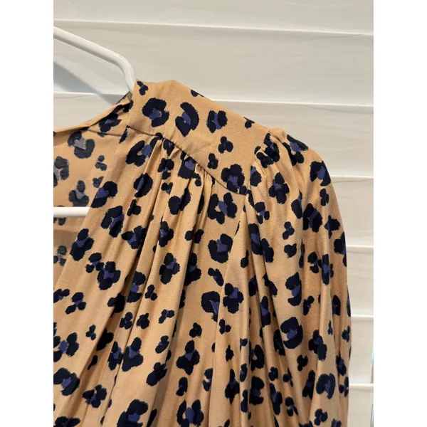 NEW Rebecca Taylor Mini Dress Tie Waist Cappuccino Print Silk Blend‎ Size 0 $395 - Image 11