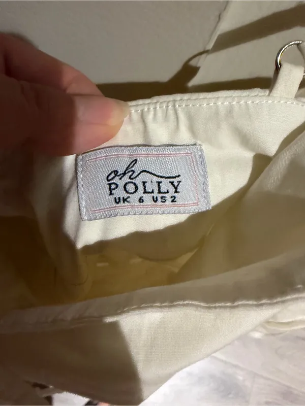 Oh Polly Cream ruched Ruffle Mini Dress with off the shoulder design - Image 4