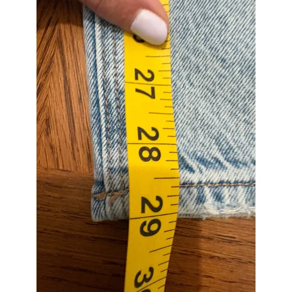 American Eagle Strigid Jeans Women 000 Light Wash Distressed Wide Leg High Rise - Image 2