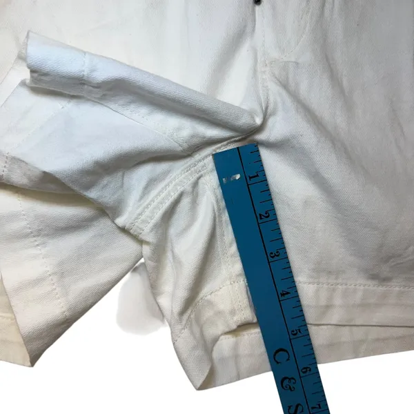 White Casual Drawstring Waist Cotton Blend Shorts Capsule Wardrobe Classic Sz L‎ - Image 6