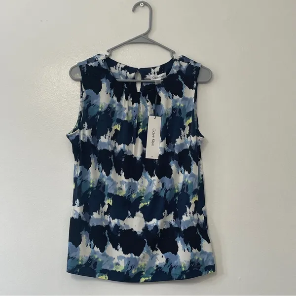 NWT Calvin Klein Watercolor Pleat Knit Cami | Size: Medium - Image 3