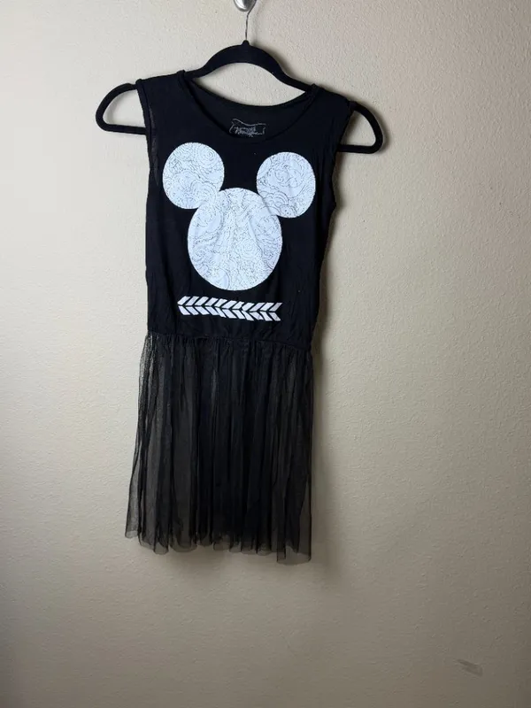 Disney Boutique Black Top Sheer Dress with Mickey Mouse Ears & Sparkle Size XS - Image 2