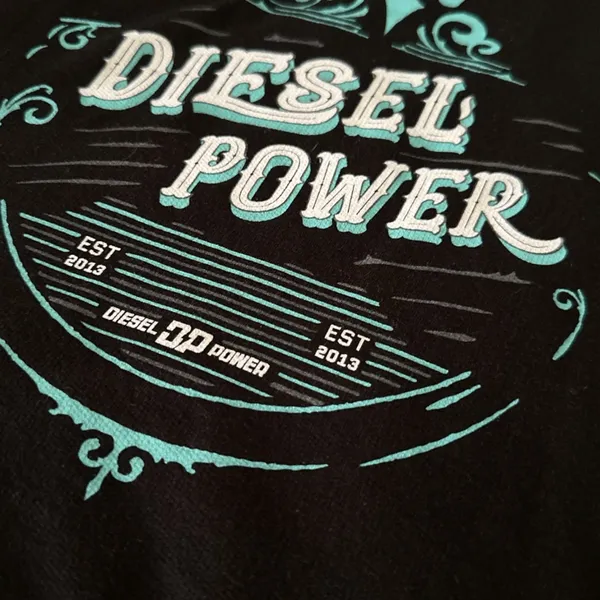 Ariat Diesel Black Tank Top w Turquoise Blue Graphic Logo LG - Image 2