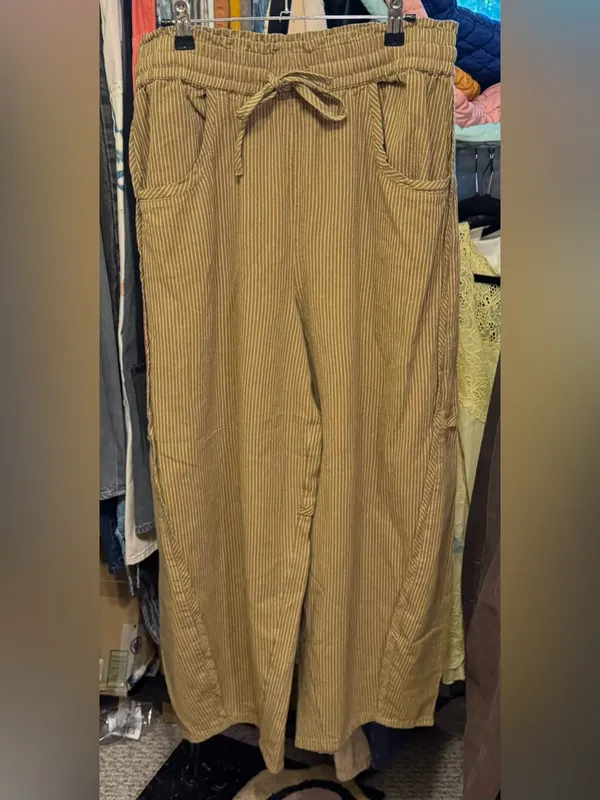 NWT Free People Something Good Pull-On Barrel Pants - leaf green army brown - XL - Image 10