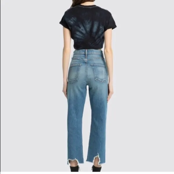 Alice + Olivia Amazing Double Waist Straight Leg Jeans in Watch Me- Size 25 - Image 3