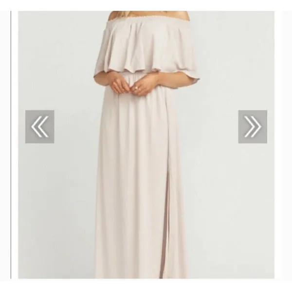 NWT Show Me Your Mumu Hacienda Maxi Dress SMALL Show Me The Ring Crisp beige - Image 6