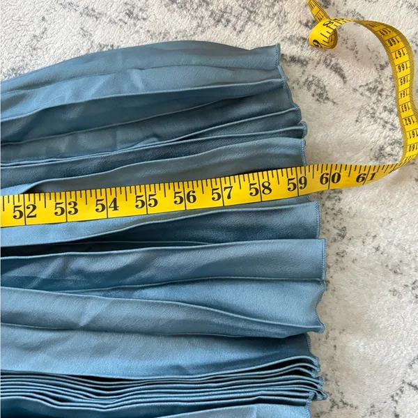 Lulus Gorgeous Purpose Slate Satin Pleated Sleeveless Bow Maxi Dress Size Medium - Image 8