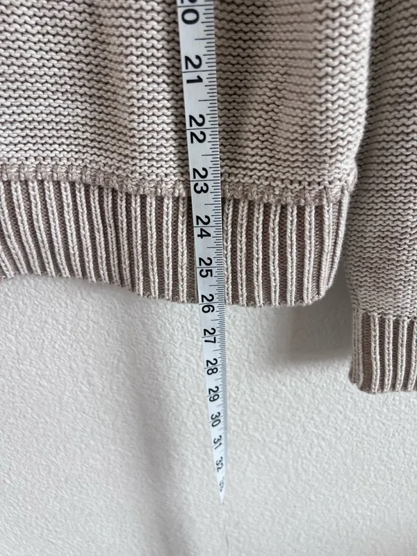 American Eagle AE V-Neck‎ Pullover Sweater Cream Cotton - Image 7