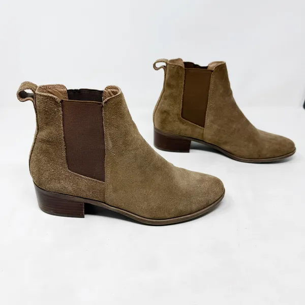 [Steve Madden] Dover Brown Suede Leather Block Heel Chelsea Ankle Boots Size 8.5 - Image 2