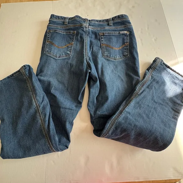 Women's Carhartt Jeans Relaxed Fit Blue Denim Size 12 flannel lined - Image 4