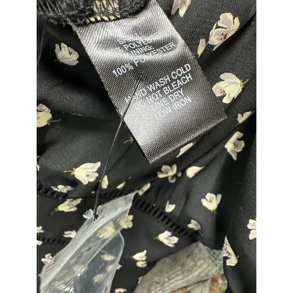 Lulus Black Floral Milkmaid Jumpsuit Sz M Puff Sleeve Wide‎ Leg Square Neck - Image 10
