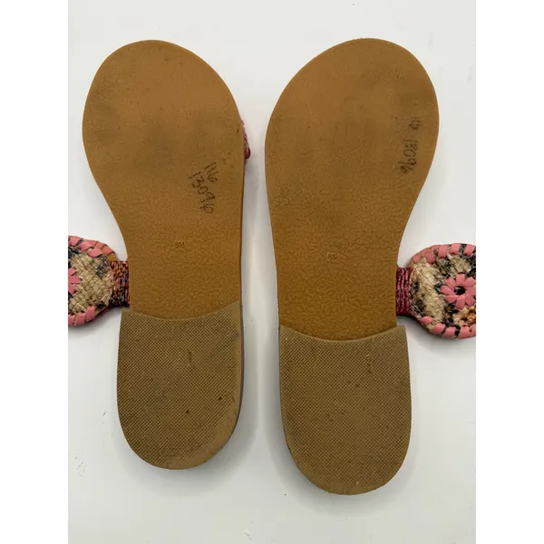 Jack Rogers Lauren Snake Embossed Sandals Women 8 Pink Snakeskin Leather Slip On - Image 12