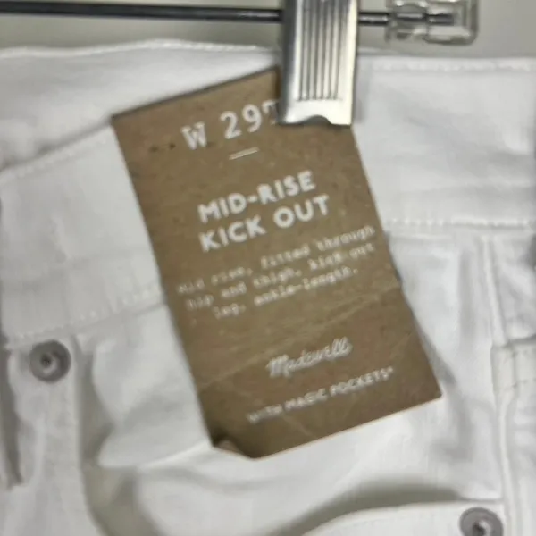 NWT Madewell Mid-Rise Kick Out Crop White Jeans Size 25‎ Denim Pants - Image 4