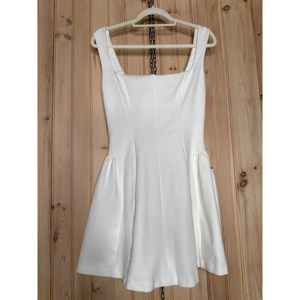 NWOT Lulus Roetta White Sleeveless Pleated Mini Dress Party Cocktail Classy Sz M - Image 2