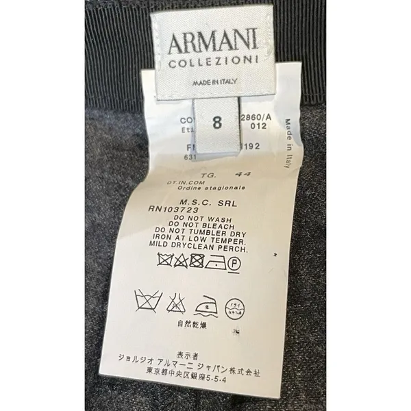 Armani Italian Virgin Wool Wide Leg Gray Slacks‎ / Dress Pants Size 8 - Image 4