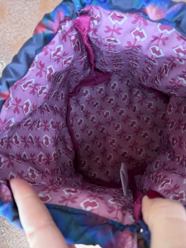 NEW Free People purple plaid drawstring makeup cosmetic toiletrie bag - Image 4