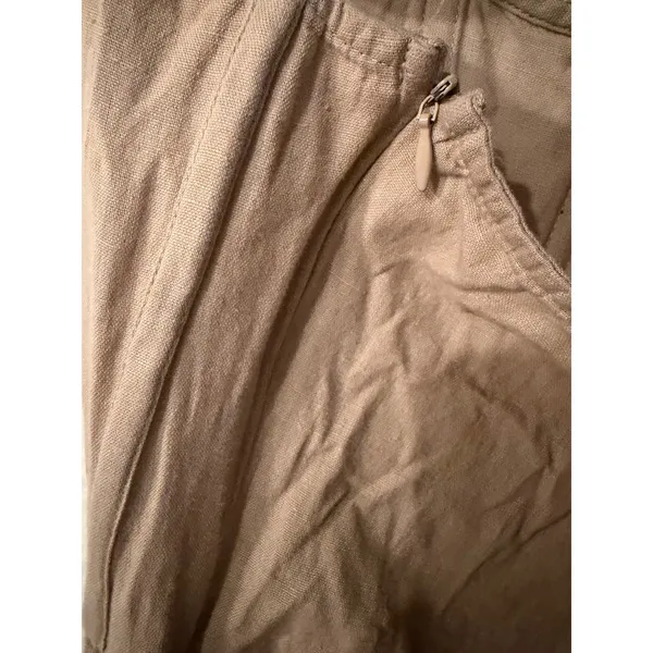PrettyLittleThing Taupe Strapless Corset Maxi Dress US 2 Linen‎ Look Boho Tan - Image 9