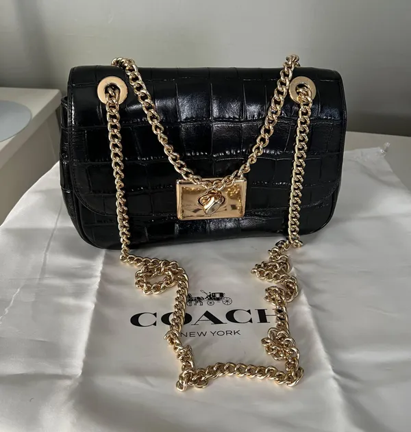 Embossed Crocodile Cassidy Chain Crossbody/Shoulder Bag - Image 5