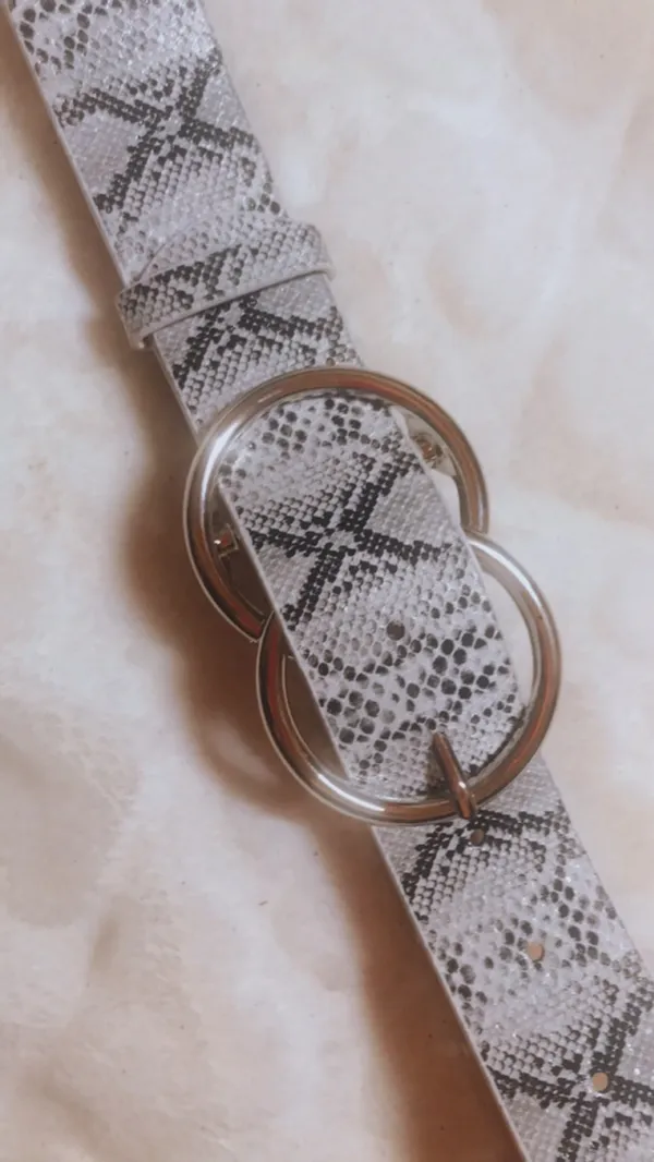 Boutique Snakeskin Double Circle Belt - Image 2