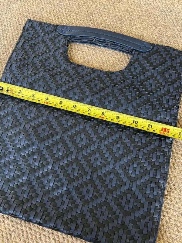 EUC Anthropologie Woven Clutch Handbag Blue - Image 8