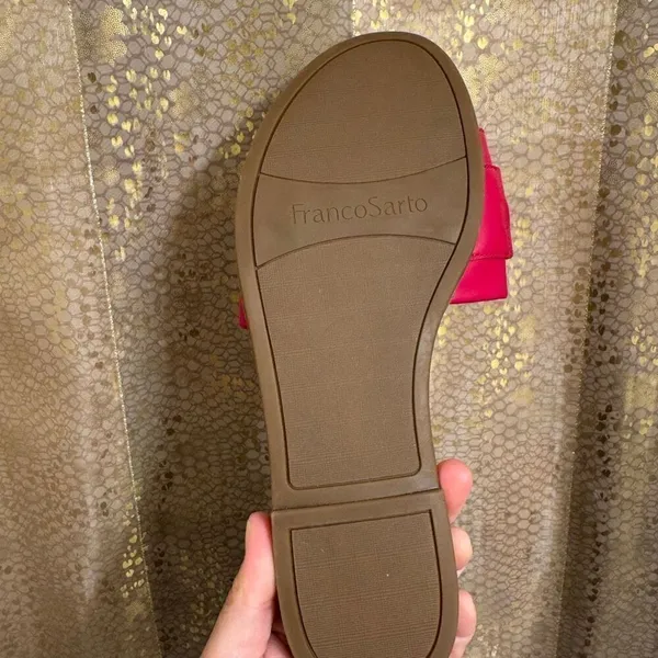 Franco Sarto mandy Slip On Silver Hardware Dark Pink Sandals 8.5 - Image 4
