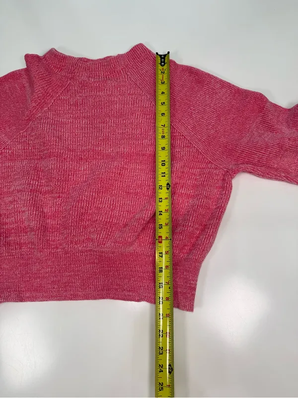 Free People Rose Pink Cropped Crewneck Sweater Size Medium NWOT - Image 4