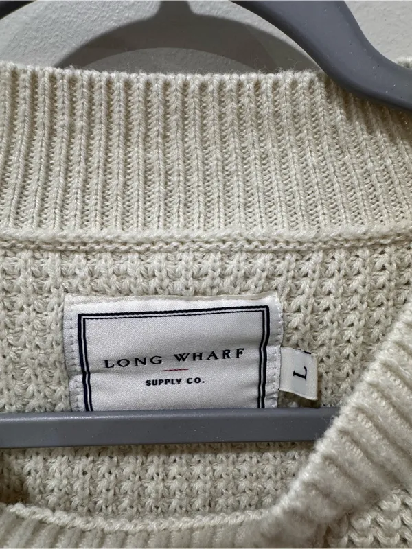 Long Wharf Supply Co Women's Sz L Rye SeaWell® Sweater in Cream - Image 4