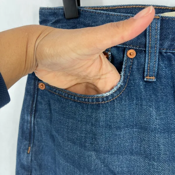 Madewell Baggy Straight Jeans Womens 28 Blue Denim Cotton Stretch High‎ Rise - Image 3