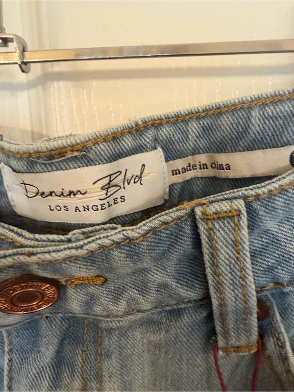 Denim Blvd Denim Distressed Mini Skirt - Light Blue NWT - Image 5