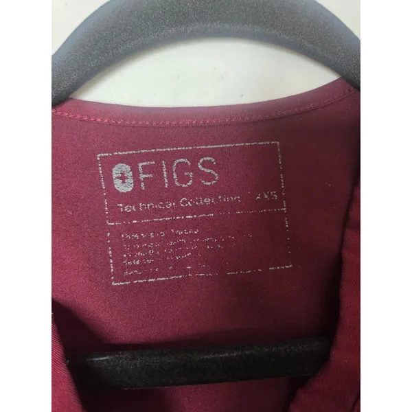 Figs Technical Collection Women Size XS Maroon Short Sleeve Scrub Top One Pocket - Image 4