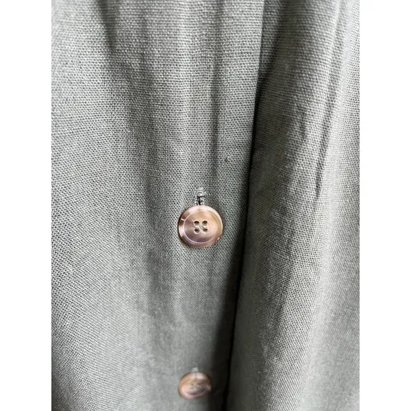 Audrey Parks Francesca's Sage Green Linen Blend Midi Dress‎ Size XL - Image 7