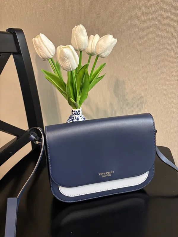 kate spade Navy and White Smooth Leather Crossbody - Image 2
