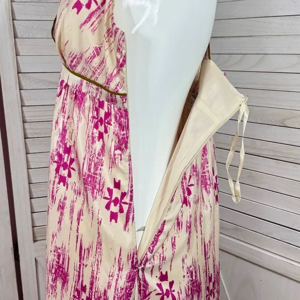 Loft Silk Ikat Tribal Print Maxi Dress Sundress Pink Cream Size‎ 2 - Image 10