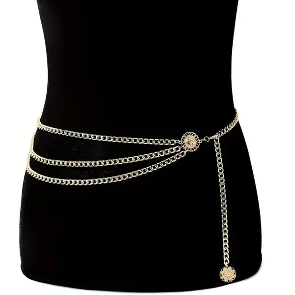 Golden Plated Tassel Belt Chain Elegant‎ Alloy Accessory Versatile Style - Image 7