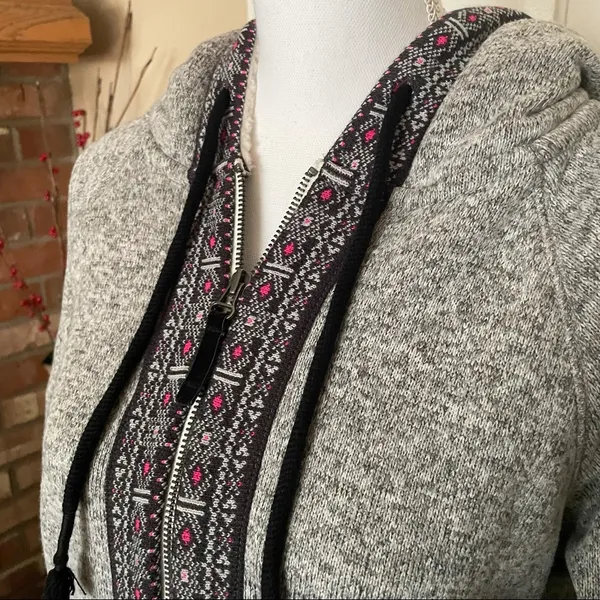 American Eagle gray zip up hoodie jacket - Image 2