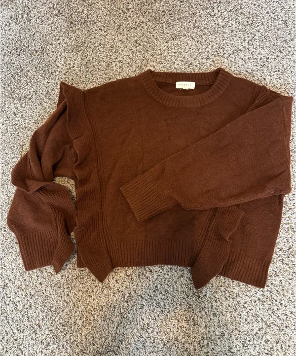 Prómesa Brown Ruffle Sweater - Image 2
