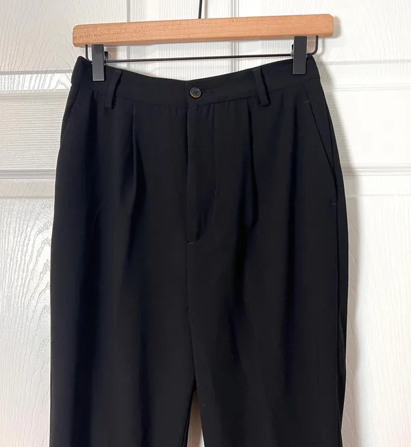 Woman Front Pleated Straight Ankle Cuffed Trouser Pants - Image 2