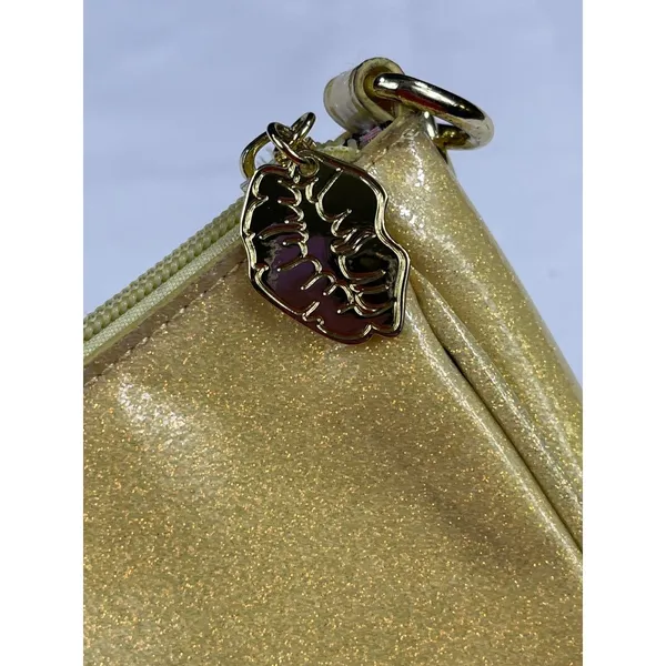 Luv Betsey by Betsey Johnson SKU 7885 Yellow Gold Glittery Shoulder Bag With Ch - Image 5