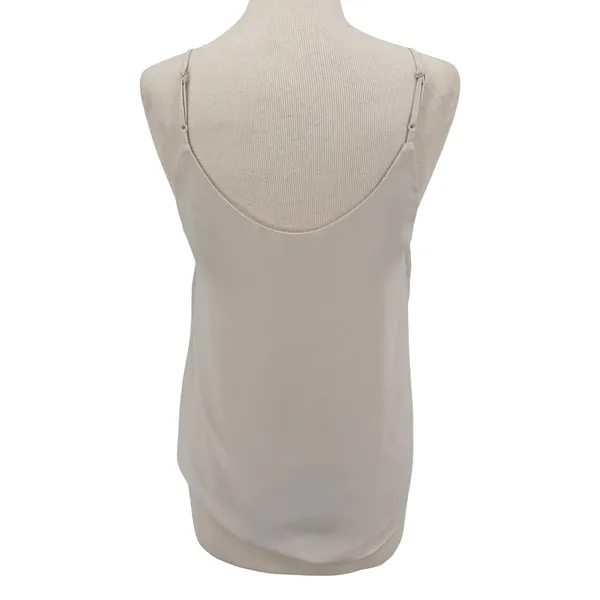 Babaton Aritzia Lace Trim Cami Tank Top Size S Light Beige Silky V-Neck - Image 3