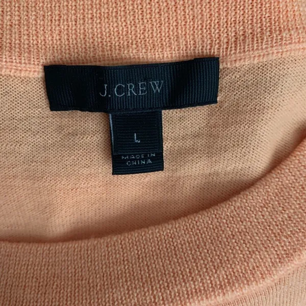 J. Crew Womens Size Large Orange Merino Wool Blend Pullover Sweater - Image 4