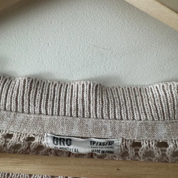 Garage V-Neck‎ Beige Button Cardigan - Image 6