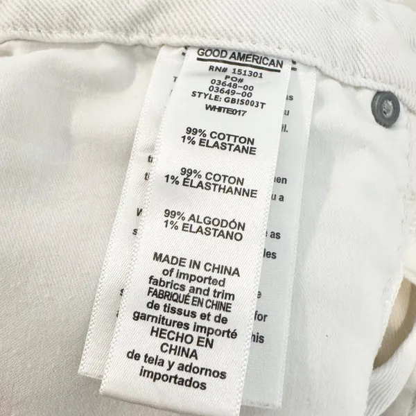 Good American Jeans Size 25‎ White High Rise Straight Leg Split Boy Summer Clean - Image 7